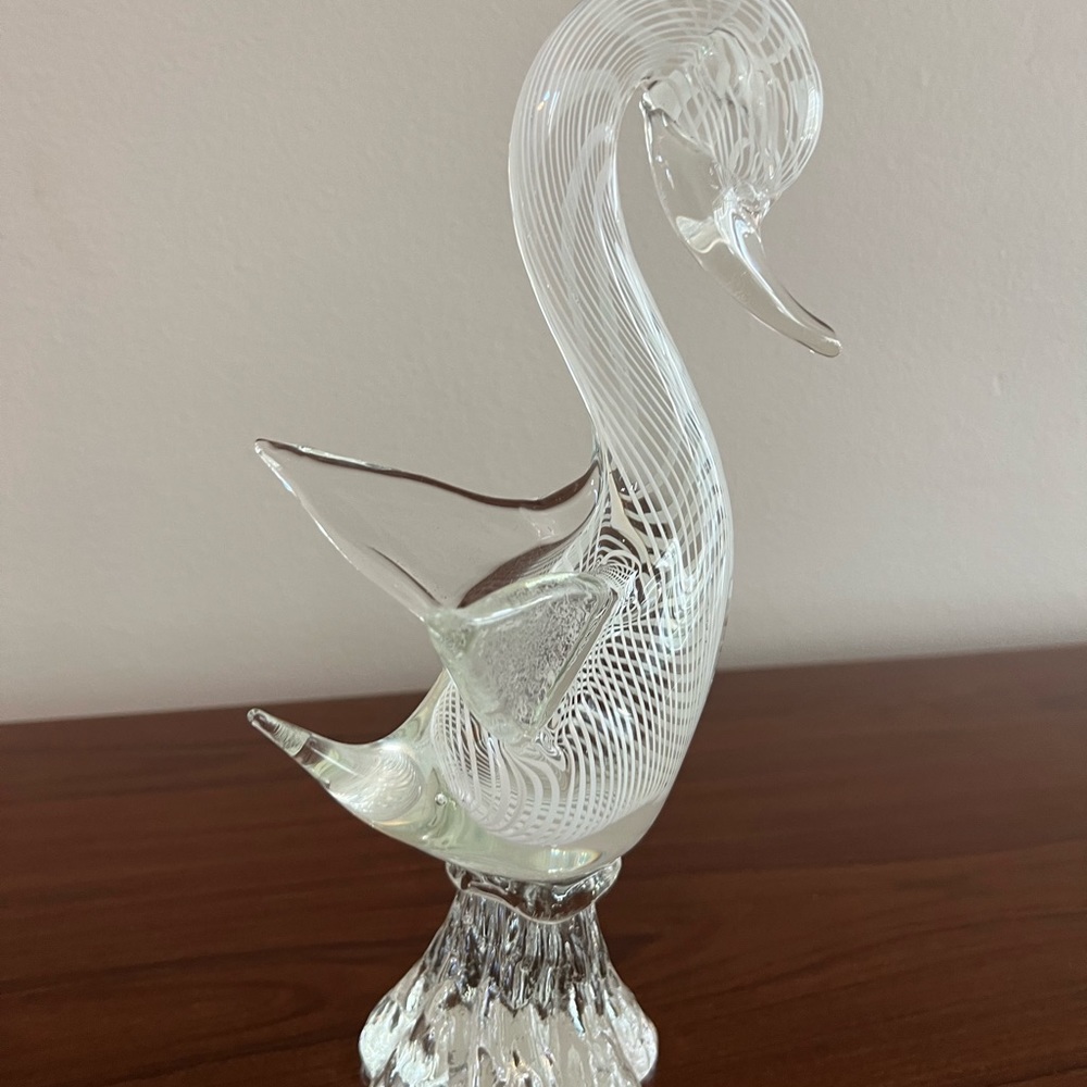 Vintage Murano Glass Hand Blown Glass Swan 11 Inches stunning!! - Picture 4 of 16